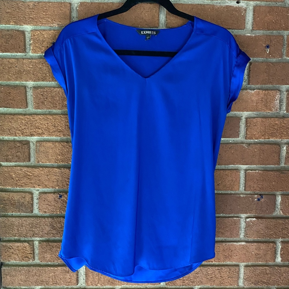 Express V-Neck Satin Effect Blouse